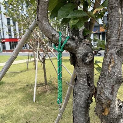 1pc Tree Hanging Strap | Easy Installation Suspension Kit With 2 Stainless Steel Carabiners, Heavy Duty No-Tie Rope, Suitable For Hammocks And Camping, Adjustable Outdoor And Backyard Accessory, Foldable And Non-Slip.
