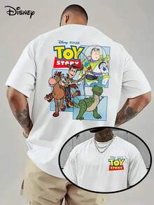 Disney *Toy Story* Retro Cartoon-Print T-Shirt-A Perfect Gift For Father's Day Or Mother's Day. This Casual, Short-Sleeve Tee-Crafted From 100% Pure Cotton-Is Designed Specifically For Women And Makes An Ideal Gift For A Best Friend. With Its Hip-Hop-Inspired Street Style, This Top Is Perfectly Suited For Any Occasion-Whether Engaging In Sports, Enjoying A Vacation, Or Simply For Everyday Wear. Featuring A Classic Disney Crew-Neck Design That Is Suitable For Both Men And Women, It Serves As A Truly Excellent Gift For Friends And Family Alike. - trắng - Xem 1