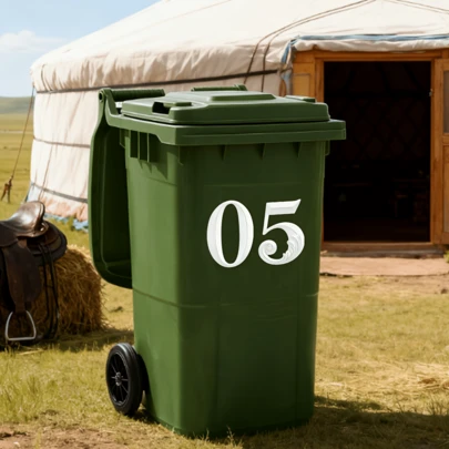 2pcs PVC Self-Adhesive White Number Stickers/Room Number Labels, 14.5cm Large High Visibility Reflective Trash Can Labels, No Residue Garage Organization Box Number Stickers, Outdoor Storage Labels, Essential For Spring Cleaning, Easter Home Organization, Mother's Day Home Renovation, Memorial Day Garage Cleaning, Curbside Trash Can Labels