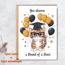 6 tấm thiệp chúc mừng tốt nghiệp hình động vật ngộ nghĩnh kèm phong bì, thiệp chúc mừng tốt nghiệp hài hước, thiệp chúc mừng hình chuột lang nước, ngỗng và mèo dễ thương dành cho bạn thân, đồ dùng kỷ niệm tốt nghiệp năm 2026. - Xem 12