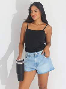 3-Piece Set: Basic Tank Top And Cropped Top In Spandex Fabric - New - Black/White/Chocolate - View 2