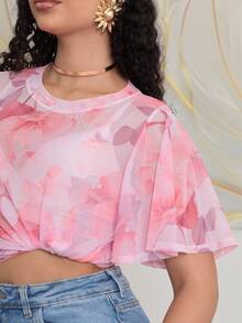 Women's Blouse In Transparent Tulle | Ideal For Modern Looks - 粉紅印記 - 查看 4