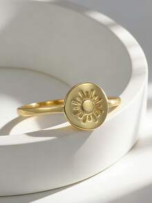 Charm-In Sunburst Sign 18K Gold Plated Ring | Dainty Celestial Fashion Ring For Women | Perfect For Summer Outfits & Daily Wear - Gold - View 5