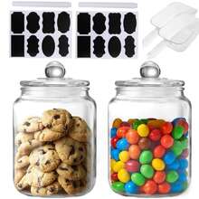 Laundry Pods Glass Jars - Half Gallon Airtight Containers With Scoop And Labels For Organization And Storage Laundry Room Detergents Powder, Scent Booster Beads Holder, Set Of 2 - 查看 1