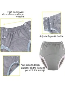 2片装成人布尿布，柔软防漏，防水，超强吸水，可重复使用，可水洗，男女通用，透气防水成人失禁布尿布 - 查看 7