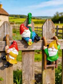 1pc Cute Gardening Gnome Decor - 1pc Vibrant Color And Handcrafted Resin Gnome Figurine, Ideal For Potted Plants, Fairy Gardens, Indoor/Outdoor Mini Ornaments, Suitable For Yard, Garden, Home Decor, Perfect Gift For Gardening Enthusiasts And Gnome Collectors - Multicolor - View 2