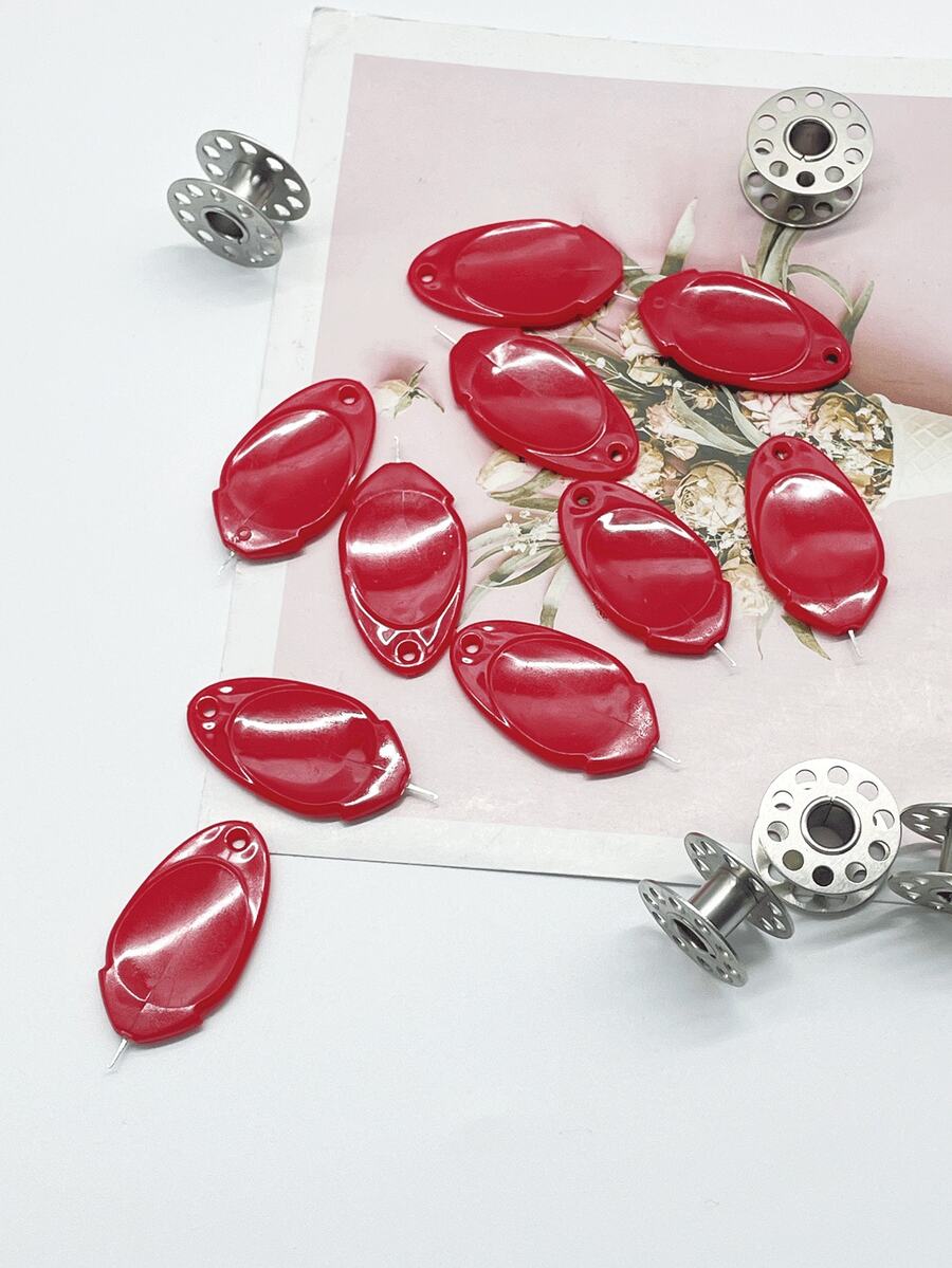 [5/10 Pcs] Thumb Threader, Red & Pink Color Options, One-Second Quick Threading. Fits Thumb Curve, Comfortable Grip, Suitable For Elders And Vision-Impaired, Essential For Handicraft Beginners - Threader - View 1