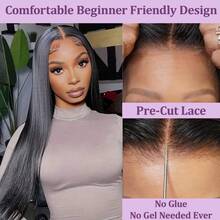 8-34 Inch 13x4 High Density Brazilian Virgin Hair Full Lace Front Wig And 5*5 Glueless Front Wig 200% Density, #1B Black With Honey Blonde, Pre-Cut Hairline, Pre-Cut Bangs, Suitable For Daily Wear, Party, Christmas - Natural & Black - View 7