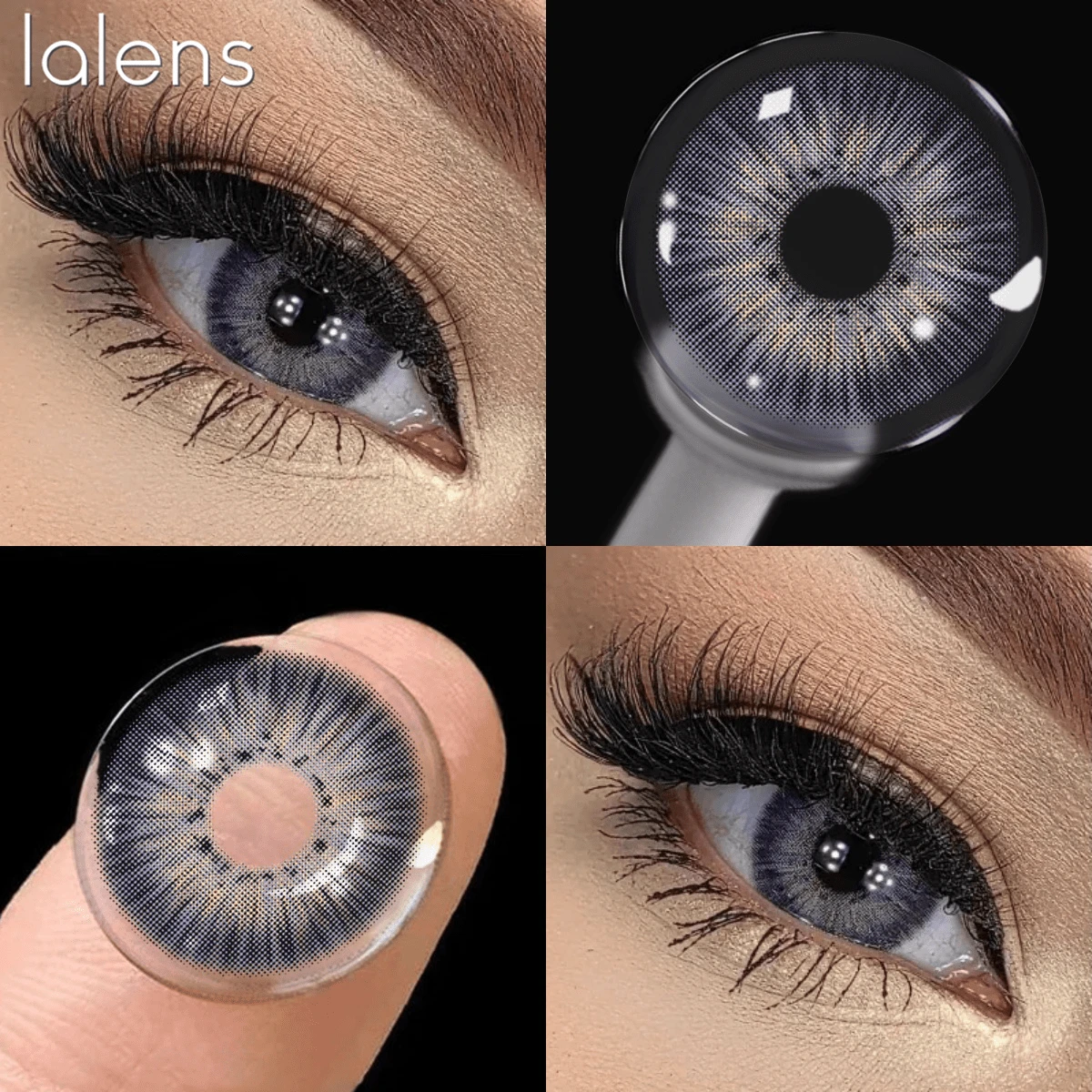 Lalens 新品上市 1 对/2 片 小瞳孔 月光花园 自然灰美瞳，适合深棕色眼睛，打造秋日 Y2K 时尚妆容，是女士化妆、派对、圣诞礼物、玫瑰女孩角色扮演的理想之选，展现迷人魅力。