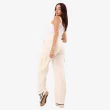 Women's Cargo Pants With Pockets Winter Drawstring Sweatpants - White - View 5