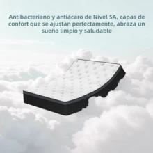 DreamFit Premium Colchón Individual│Matrimonial│Queen Size, Colchon Soporte Ortopedico,Colchones Espuma de Alta Densidad Memory Foam Híbrido Resortes En Caja,Resorte lumbar reforzado,Soporte Ergonomico De Zonificacion,Diseño Europeo,Con Anti Movimiento|Antiácaros|Hipoalergénico|Antihumedad,Certificado CertiPUR-US®,Lujo y Confort - Blanco y Negro - Ver 12