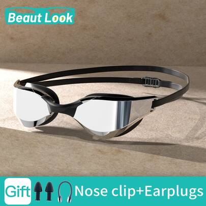 成人可调节泳镜，男女通用竞速泳镜，适合室内、室外、海滩、水上运动