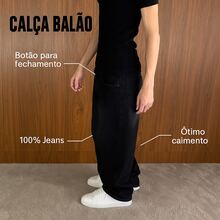 Premium Black Balloon Pants | Exclusive Visionaries Streetwear Baggy Jeans - Black - View 7