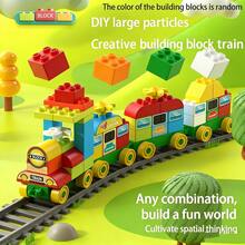 68pcs Large Building Blocks Train Toy Set, Fun And Educational Train Playset, Creative Bricks Bring Hours Of Enjoyment! Suitable For Family Interaction, Easter/Birthday Gift - Multicolor - View 2