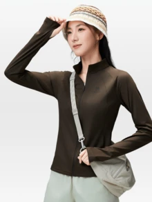 CAMEL CROWN Ropa de protección solar de seda de hielo para mujer, chaqueta corta ligera y transpirable, cortavientos ajustado para exteriores para primavera y verano - Aguacate verde - Ver 1