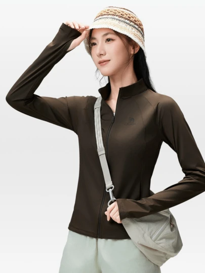 CAMEL CROWN Women's Ice Silk Sun Protection Clothing, Spring/Summer Cool And Breathable Short Sun Protection Outerwear, Outdoor Slim Fit Jacket