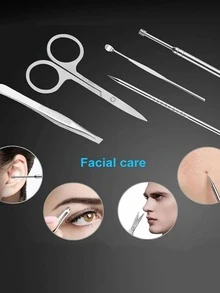 Bộ dụng cụ làm móng 19 món màu xanh dương, gồm kìm cắt móng, kéo cắt móng và dũa móng bằng thép không gỉ. - Màu xanh lam - Xem 2
