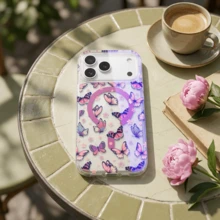 Funda protectora de flores de margarita transparente con brillo, compatible con iPhone 17 Pro Max, compatible con Apple 16 Pro Max, 16 Pro, 16, 15, 15 Pro, 15 Pro Max, 14 Pro Max, 13, 12, 11, adecuada para mujeres y niñas, dura y anti-caída, funda de teléfono fresca - Multicolor - Ver 43