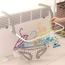 Adjustable Folding Drying Rack, Lightweight Collapsible Telescopic Balcony Window Hanging Clothes Rack, Clothing Socks Plant Storage Rack, Towel Rack, For Balcony, Radiator Railing, Windowsill Towel And Clothing Drying Rack, Balcony Storage - Multicolor - View 10