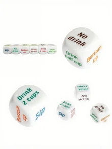6pcs Acrylic Interactive Drinking Dice Game 1pc - Adult Party Fun For Christmas, Weddings, Birthdays - Tabletop Beverage Pun - View 10