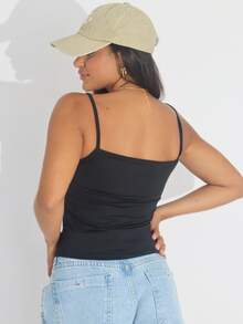 Kit 3 Cropped Women's Tank Top Strappy Basic Summer Suplex - White/Nude/Black - View 7