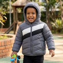 Premium Waterproof Children's Puffer Jacket - 灰色 - 查看 8