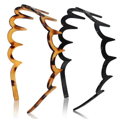 2 chiếc băng đô nữ thanh lịch họa tiết da báo, kiểu dáng trượt, phụ kiện thời trang thoải mái với lược răng cưa, món quà lý tưởng cho nam và nữ, phù hợp cho công việc hàng ngày và chụp ảnh du lịch biển.