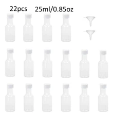 22/4个装塑料水/酒瓶，迷你酒瓶，便携式旅行水瓶，防漏可重复使用，多种容量可选，理想的复活节和节日礼物，夏季婚礼、派对、野餐必备 - 無色 - 查看 12