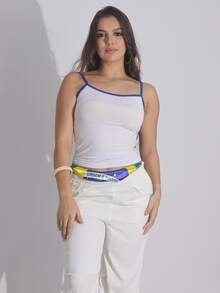 3-Piece Set: Basic Tank Top And Cropped Top In Spandex Fabric - New - 查看 5