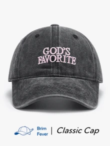 Mũ lưỡi trai nữ thêu chữ "GOD'S FAVORITE" (Chúa là người được yêu thích nhất), thích hợp cho sinh hoạt hàng ngày và các bữa tiệc ngày lễ. - A - Xem 2