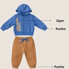 1 Set Of Fleece Tracksuit For Children, Sizes P To 3, Boys, Baby, Winter Clothes, Cold Weather - 霧霾藍 - 查看 6