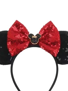 1pc Cute Cartoon Mouse Ear Headband With Shiny Sequin Bow, Suitable For Student Parties, Costume Parties, Role-Playing, Theme Parks, Festivals, Halloween, Stage Performances, Carnivals, Music Festivals, Etc. - Random Styles - View 5