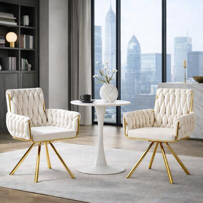 MUUOKY Modern Velvet Bubble Vanity Chairs Set Of 2 With Armrests, Glam Makeup Seating For Bedroom Vanity Desk, Elegant Accent Chairs For Small Spaces, Apartment, Home Office, Easy To Assemble, Perfect For Christmas And Thanksgiving Home Decor