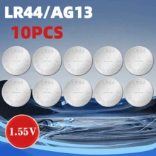 AG13/LR44 工业包装 1.55V 150mAh 大容量纽扣电池，兼容助听器、玩具和计算器。 - 查看 2