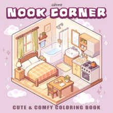 GDTME Livre de coloriage Nook : 24 adorables mini-conceptions d'appartements isométriques, 8x8 pouces, scènes de petits foyers et de cuisines confortables, pages de coloriage relaxantes et mignonnes pour la décoration de la maison, soulagement du stress pour adultes et passe-temps créatif, cadeau parfait pour la famille, les enfants et les meilleurs amis, avec un papier opaque et épais - JX-492 - Voir 1