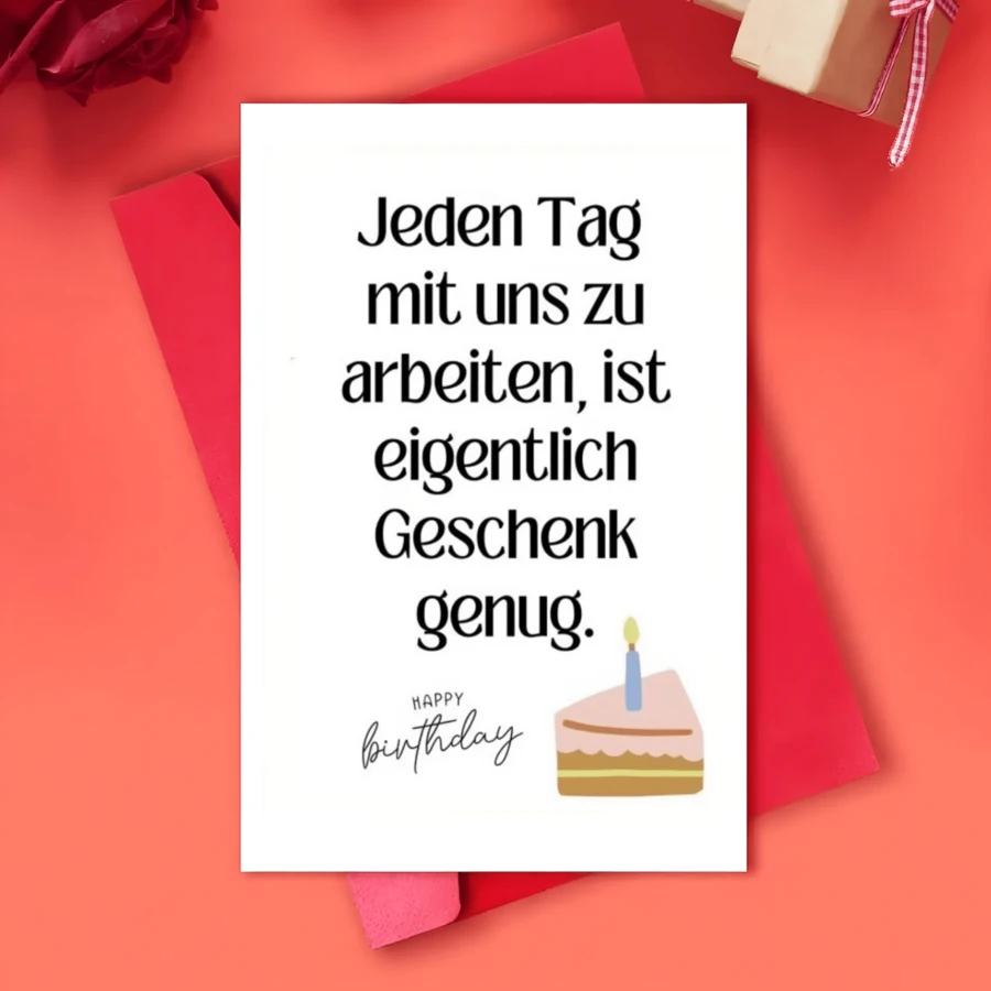 1pc German Birthday & Christmas Card Suitable For Colleagues - Funny Office Prank With German Text, Coworker Boss Gift, German-Language Humor Card For Workplace (Ideal For Birthday Or Christmas) - One Size Fits All - View 1