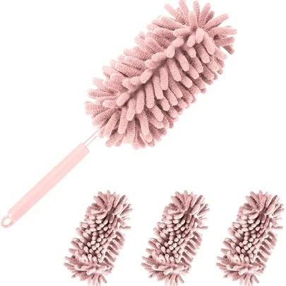 Set Of 4 Washable Microfiber Dusters, Mini Car Dusting Brushes, Featuring An Extendable Pole And Bendable Design For Household And Vehicle Interior Maintenance