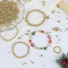 3/4/6/8毫米金色银色光滑圆形珠子套装，CCB圆形隔珠，适用于珠宝制作，DIY手链项链珠宝制作材料，珠宝制作套装 - CCB KIt - 查看 7