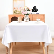 1套白色一次性桌巾，適用於餐桌、露營、非婚禮活動、室內/室外裝飾、派對桌 - A - 查看 6