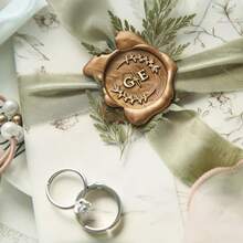 Kit de cachet de cire personnalisé pour mariage avec initiale, cachet de cire de mariage personnalisé pour couple, kit de cachet de cire personnalisé pour cadeau, cachet de cire personnalisé - Multicolore - Voir 10
