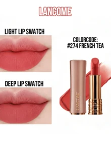 Lancôme Son môi Lancome L'Absolu Rouge Intimatte #274 Đỏ Trà Pháp (Cỡ lớn 3.4g, cỡ nhỏ 1.5g), chất son lì mềm mịn, dưỡng ẩm lâu trôi, công thức mượt mà như nhung, vỏ ngoài màu vàng sang trọng, món quà lý tưởng cho phái nữ nhân dịp sinh nhật, Lễ Tình nhân, Giáng sinh, kỷ niệm, phù hợp cho phụ nữ và những người yêu thích trang điểm, tuyệt vời cho những buổi hẹn hò và sử dụng hàng ngày, dễ dàng sử dụng cho người mới bắt đầu. - Lancome274 - Xem 9