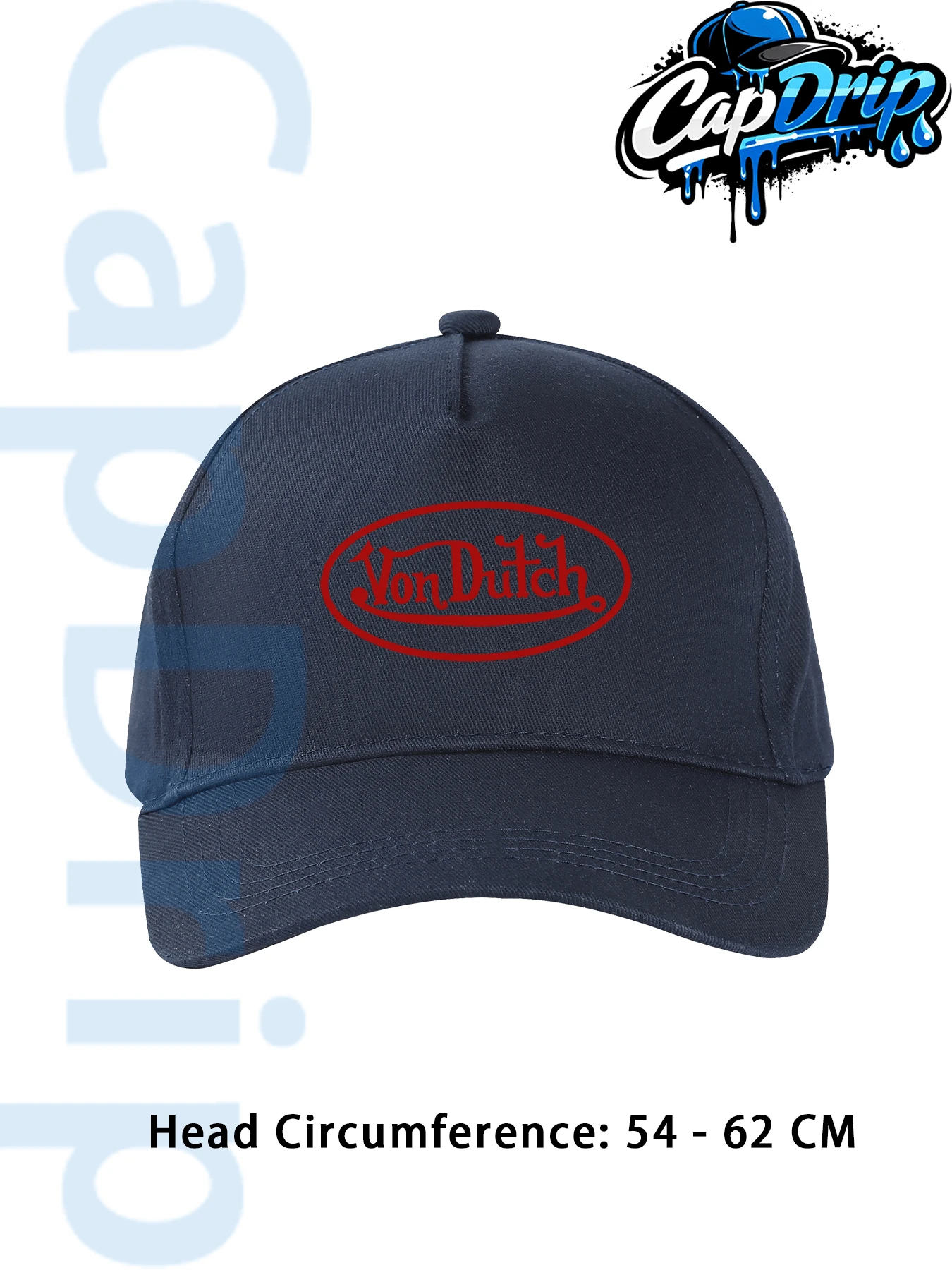 Navy 1pc Unisex Von-Dutchs Print Baseball Cap, Sun Hat, Curved Brim, Dad Cap. Suitable For Daily Use And Outdoor Activities. Outdoor Adjustable Sun Cap. Spring-Summer Travel, Tourism, Beach Vacation Hat. - Màu xanh hải quân - Xem 1