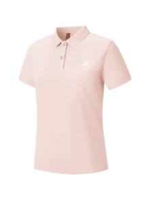 Camisa polo esportiva XTEP, modelo 2026, secagem rápida, com gola, ideal para treinos e atividades físicas. Manga curta. Perfeita para mulheres. - Lótus rosa - Ver 3