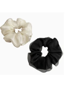 Eugen Yarn Hair Rope Simple Hair Scrunchies New High-End Hair Accessory Women's Hair Accessory Super Fairy Solid Color Mesh Simple Forest Style Hair Scrunchies High-End Feeling Tie Hair Scrunchies Elegant Versatile Hair Rope Hair Accessory Ponytail Holders Scrunchy,Summer,Holiday,Travel - Multicolor - View 8