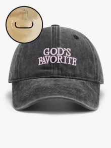 Mũ lưỡi trai nữ thêu chữ "GOD'S FAVORITE" (Chúa là người được yêu thích nhất), thích hợp cho sinh hoạt hàng ngày và các bữa tiệc ngày lễ. - A - Xem 9