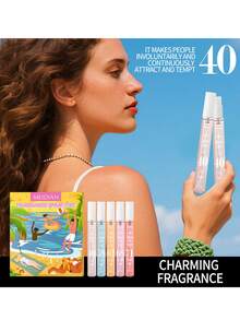 1 pièce/5 pièces/10 pièces Parfum parfumé à la plage de 10 ml, essentiel pour les vacances, rafraîchisseur d'air d'été, petit flacon portable, parfum d'ambiance longue durée pour la maison, 5 options de parfum, vous plonger dans un festin olfactif - A - Voir 7