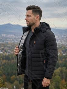 Men's Thermal Nylon Lined Bobojaco Jacket With Removable Hood - màu đen - Xem 3