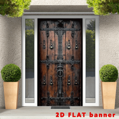 2D Flat Banner[Durable Indoor Door Decoration] 1pc Retro Style, Four-Season Door Cover Banner-Indoor Door Cover Banner, Suitable For Any Room, Easy To Hang, Durable, Versatile, Very Suitable For Home Decoration, Party And Event Decoration.