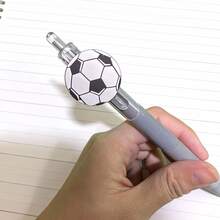 5支/套足球主题圆珠笔，适合学校、办公室、日记本和礼品，返校季必备 - 彩色 - 查看 5