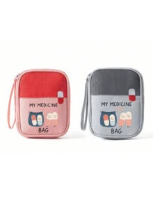 Portable Medical Bag With "My Medicine Bag" And Pill Pattern, Compact First Aid Kit, Portable Storage Pouch For Camping - Multicolor - View 16